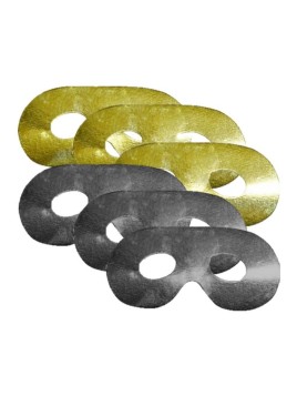 Lot De 6 Loups 3 Noir Et  Doré