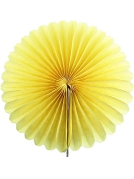 Éventail En Papier Jaune 50 cm