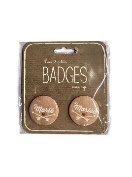 Lot De 2 Badges Mariage