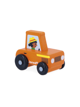 Tracteur Orange En Bois...