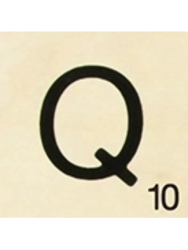 Grande Lettre "Q" En Bois...