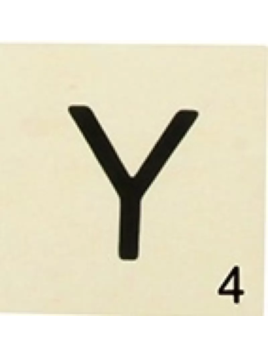 Grande Lettre "Y" En Bois...