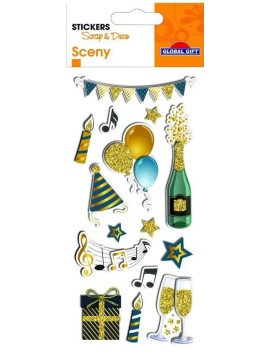 Planche De 16 Stickers Fête...