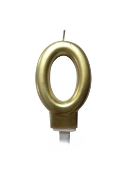 Bougie Chiffre 0 Doré 7 cm