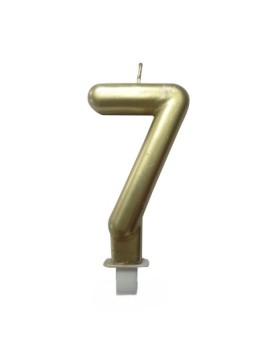 Bougie Chiffre 7 Doré 7 cm