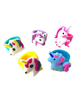 Lot De 5 Bagues Licorne