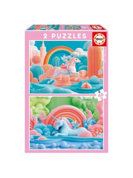 Lot De 2 Puzzles Licornes...