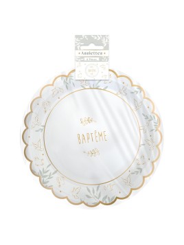 Lot De 6 Assiettes Baptême...