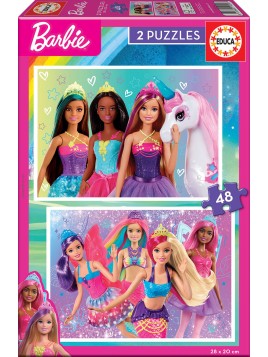 2 Puzzles Barbie (48 pièces)
