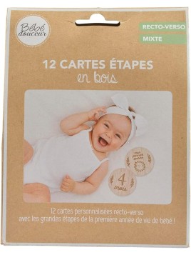 12 Cartes Étapes en Bois