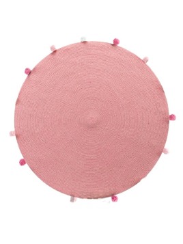 Tapis Rond + Pompons 90 cm...