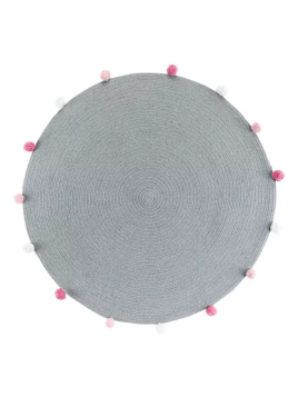 Tapis Rond + Pompons 90 cm...