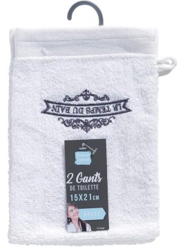 2 Gants De Toilette 12 x 21...