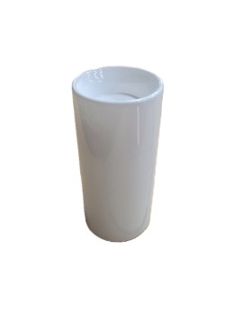 Grand Bougeoir En Verre Blanc